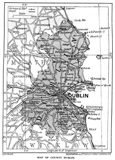 Mapa del Condado de Dublín, Irlanda, 1924-1926 de Unbekannt