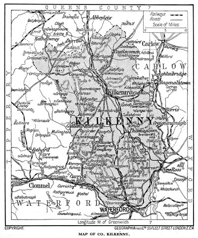 Mapa del Condado de Kilkenny, Irlanda, 1924-1926 de Unbekannt