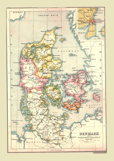 Mapa de Dinamarca de Unbekannt