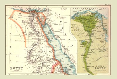 Mapa de Egipto, 1902 de Unbekannt