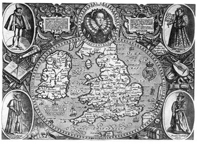 Mapa de Inglaterra, siglo XVI, 1896 de Unbekannt