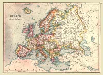 Mapa de Europa, 1902 de Unbekannt