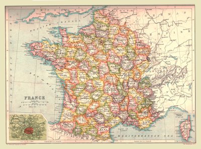 Mapa de Francia de Unbekannt