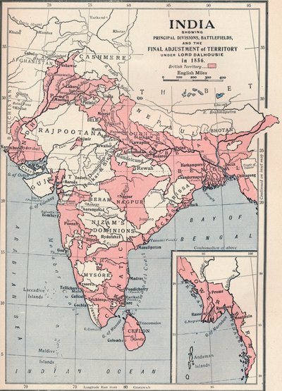 Mapa de la India en 1856 1906 de Unbekannt