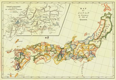 Mapa de Japón en Provincias en la época de Iyeyasu, 1903 de Unbekannt