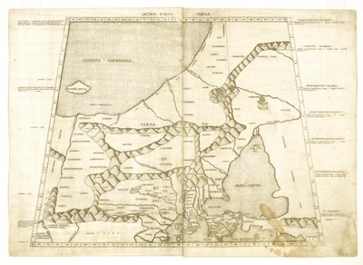 Mapa de Moscovia por Ptolomeo Octava Europa Tabula de Unbekannt