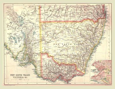 Mapa de Nueva Gales del Sur y Victoria, 1902 de Unbekannt
