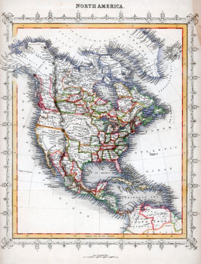 Mapa de América del Norte de Unbekannt