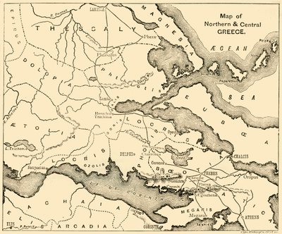 Mapa del norte y centro de Grecia, 1890 de Unbekannt