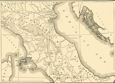 Mapa del norte y centro de Italia, 1890 de Unbekannt
