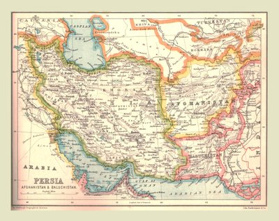 Mapa de Persia, 1902 de Unbekannt