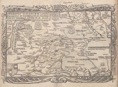Mapa de Rusia de: Rerum Moscoviticarum commentarii, 1556 de Unbekannt