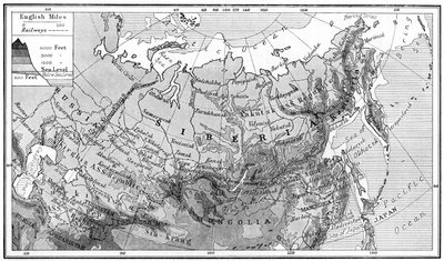 Mapa de Siberia, c1923 de Unbekannt