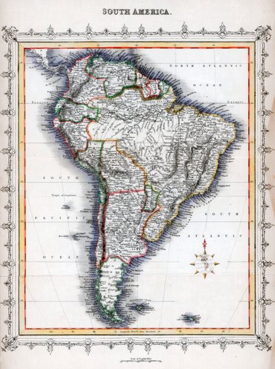 Mapa de América del Sur de Unbekannt