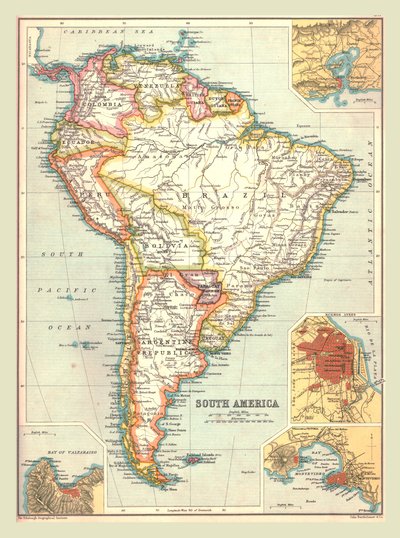 Mapa de América del Sur, 1902 de Unbekannt