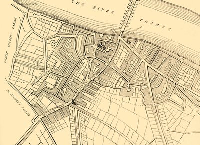 Mapa de Southwark, 1720 de Unbekannt