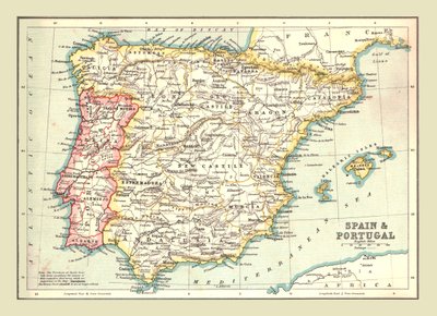 Mapa de España y Portugal, 1902 de Unbekannt