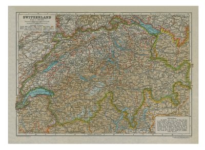 Mapa de Suiza de Unbekannt