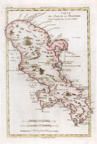 Mapa de la isla caribeña de Martinica, c1783 de Unbekannt