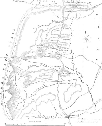 Mapa del País entre Newcastle y el Transvaal, c1880 de Unbekannt