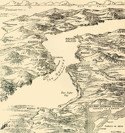 Mapa de los Dardanelos, Primera Guerra Mundial de Unbekannt
