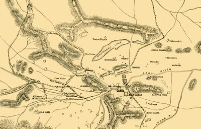 Mapa de la lucha en el Valle de Chardeh, 1901 de Unbekannt