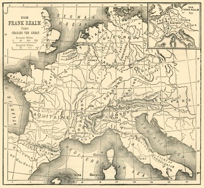 Mapa del Reino de los Francos bajo Carlomagno, 1890 de Unbekannt