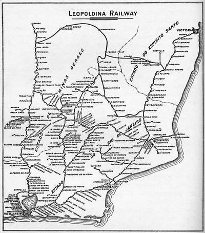 Mapa del Sistema Ferroviario de Leopoldina de Unbekannt