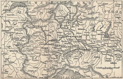Mapa de la campaña de Marengo, 1800 de Unbekannt