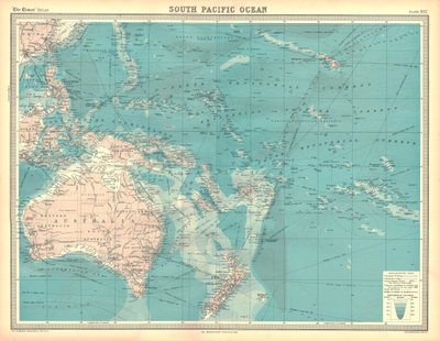 Mapa del Océano Pacífico Sur de Unbekannt