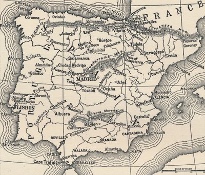 Mapa de la campaña española, c1807-1814 de Unbekannt