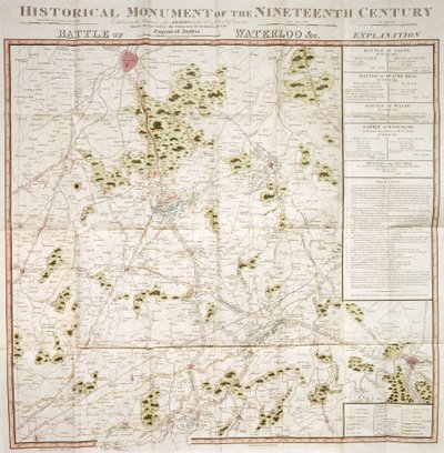 Mapa de la campaña de Waterloo, 1815, Castillo de Walmer, Kent de Unbekannt