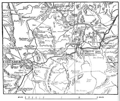 Mapa para ilustrar las operaciones alrededor de Colesberg, 1902 de Unbekannt