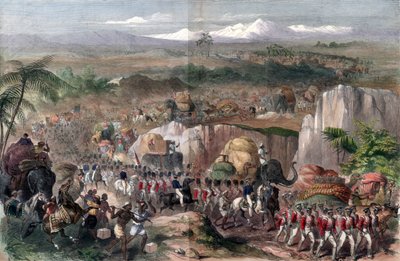 Marcha de tropas en India, 1848 de Unbekannt