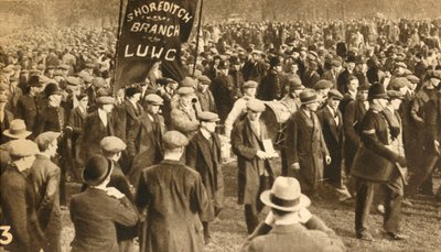 Manifestantes de Shoreditch, protestas contra la prueba de medios, Hyde Park, Londres, 1932, 1933 de Unbekannt