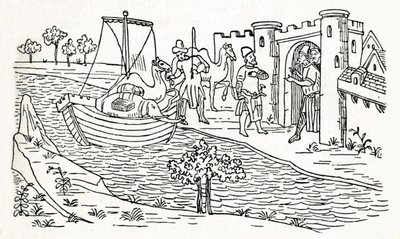 Marco Polo llega a Ormuz, c1300, 1912 de Unbekannt