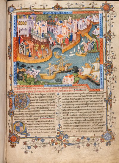 La partida de Marco Polo de Venecia en 1271, de los Viajes de Marco Polo, ca 1400 de Unbekannt