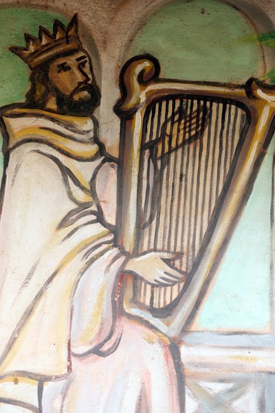Santuario mariano Nuestra Señora del Lago, Togo. Rey David tocando el arpa. Pintura, Togo de Unbekannt