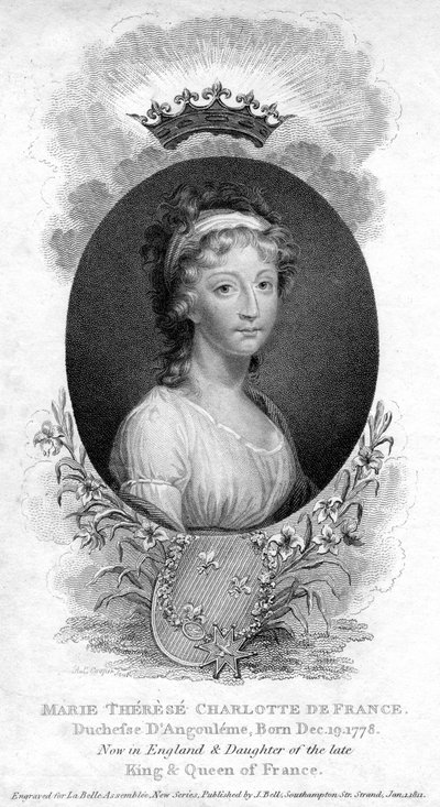 Marie-Therese-Charlotte de Borbón, Duquesa de Angulema y Delfina de Francia, 1811 de Unbekannt