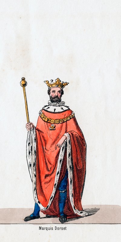 Marqués de Dorset, diseño de vestuario para la obra de Shakespeare, Enrique VIII, siglo XIX de Unbekannt