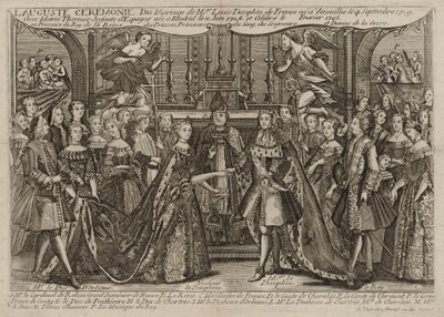 Matrimonio de Luis, Delfín de Francia con María Teresa Rafaela, Infanta de España en 1745 en Versalles de Unbekannt