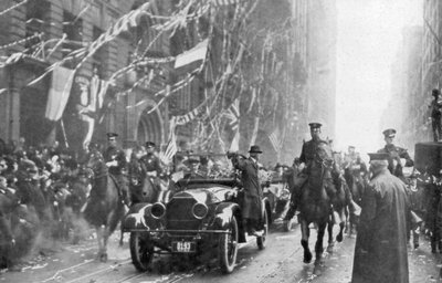 El Mariscal Joffre y Viviani llegan a Nueva York, Primera Guerra Mundial, 9 de mayo de 1917 de Unbekannt