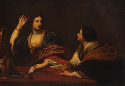 Marta regañando a su vanidosa hermana María Magdalena, siglo XVII de Unbekannt