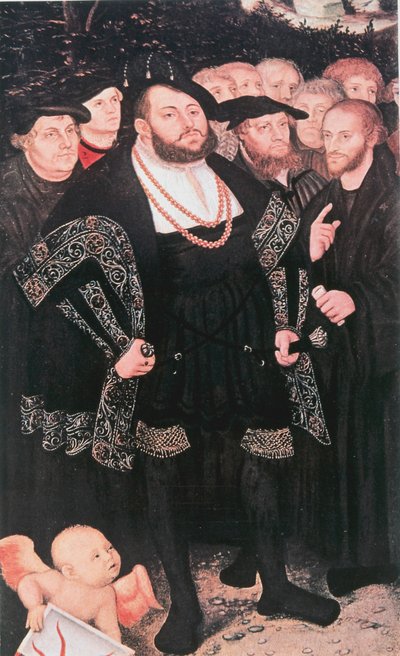 Martín Lutero con reformadores, c1530 de Unbekannt