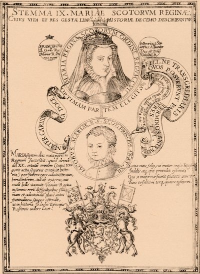 María, Reina de Escocia 1542-1587 y el Rey Jacobo VI y I 1566-1625, 1889 de Unbekannt