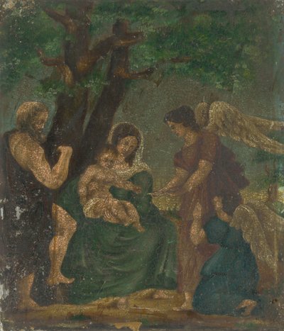 María con el Niño entre ángeles y San Juan Bautista de Unbekannt