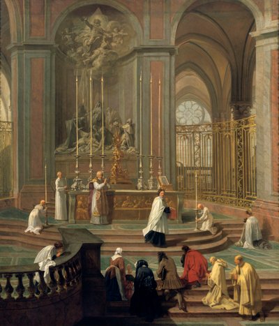 Misa celebrada por el canónigo de la Porte, o el altar mayor de Notre Dame, París, 1708-1710 de Unbekannt