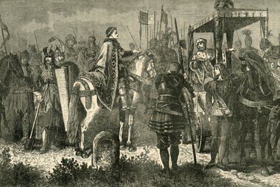 Matthias Corvinus y George Podiebrad en el campamento antes de Spielberg, 1890 de Unbekannt