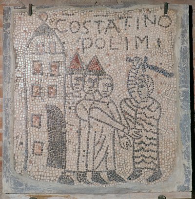 Mosaico medieval del saqueo de Constantinopla, siglo V de Unbekannt