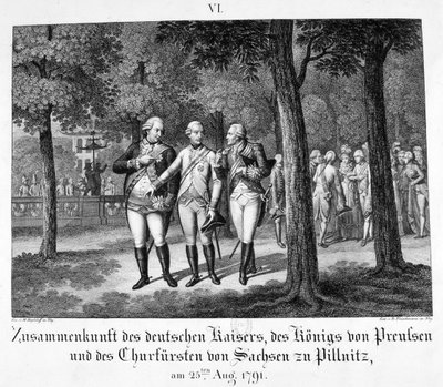 Encuentro con el Emperador Alemán, 25 de agosto de 1791, siglo XIX de Unbekannt